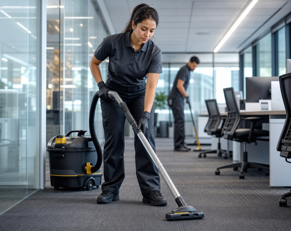 Cleaning professional detailing a home interior